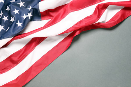 USA flag on gray background. Independence Day celebrationの写真素材