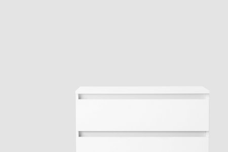 Modern chest of drawers on white backgroundの写真素材