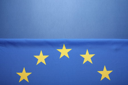 Flag of European Union on blue background