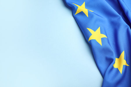 Flag of European Union on blue background