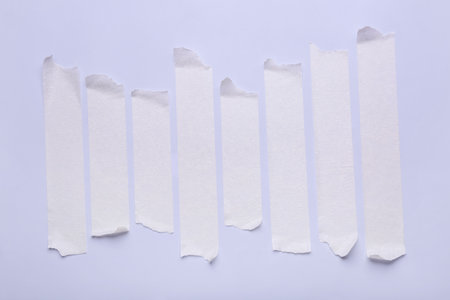 Strips of masking tape on white backgroundの写真素材