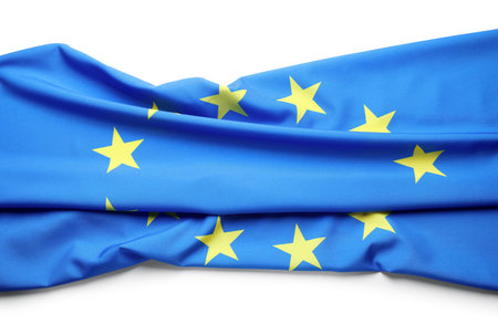 Flag of European Union on light backgroundの写真素材