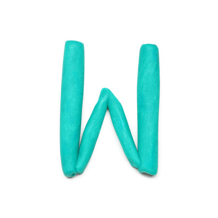 Letter W made of plasticine on white backgroundの写真素材