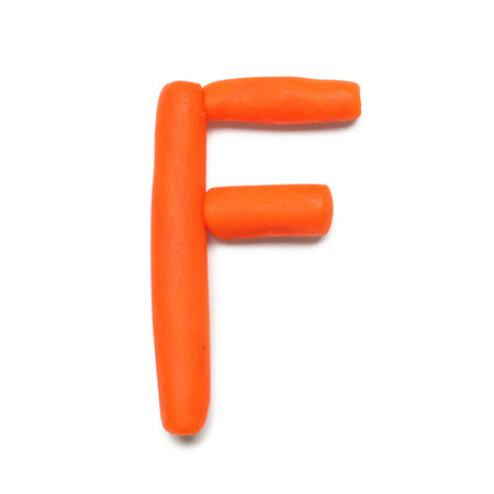 Letter F on white backgroundの写真素材