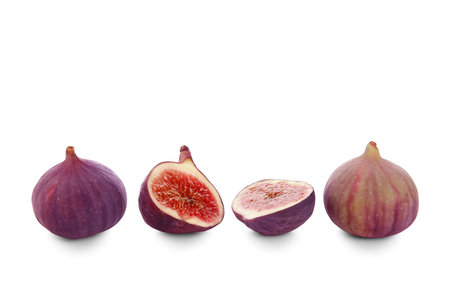 Fresh ripe figs on white backgroundの写真素材
