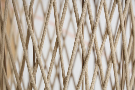 Wicker texture on white background, closeupの写真素材