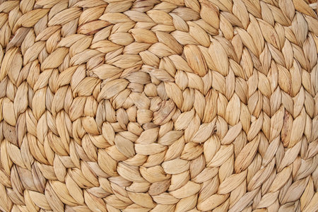 Wicker rattan texture as background, closeupの写真素材