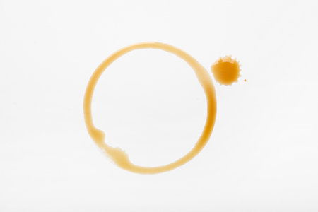 Coffee cup ring on white backgroundの写真素材