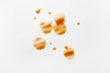 Coffee stains on white backgroundの写真素材