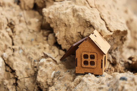 House model on stone outdoors, closeup.の写真素材
