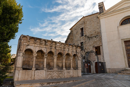 Isernia, Molise. The Fraternal Fountain is an elegant public fountain, as well as a symbol, of the...