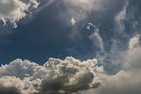 Clouds in the sky. The wonderful spectacle of a sky full of clouds. Depth and three-dimensionality...