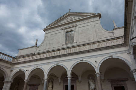 The Abbey of Montecassino. Is a Benedictine monastery located on the summit of Montecassino, in Lazio.のeditorial素材