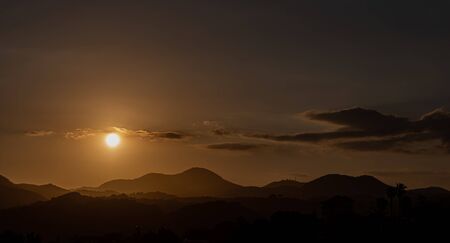 Campania, Italy. Roccamonfina Regional Park. Spectacular sunset.の写真素材