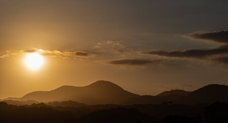Campania, Italy. Roccamonfina Regional Park. Spectacular sunset.の写真素材