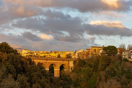 Glimpses of the historic center of Isernia, capital of the homonymous province of Molise, a pleasant town with a cool climate in summer and not too cold in winter.の写真素材
