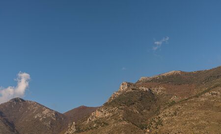 Venafro, Mount Santa Croce. The mountain on which Venafro lies is called Santa Croce. It is also called Monte Cerino, by Hercule Curinus, whose cult was important among the Samnites.の写真素材