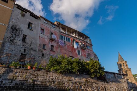 Teano, Caserta, Campania. Town of pre-Roman origins, located on the slopes of the volcanic massif of Roccamonfina. View of the historic center.の写真素材