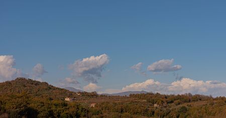 Teano, Caserta, Campania. Town of pre-Roman origins, located on the slopes of the volcanic massif of Roccamonfina. Panorama.の写真素材