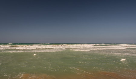 Ostuni, Brindisi, Puglia. Rosa Marina. Fantastic view of the clear waters of the Adriatic Sea.