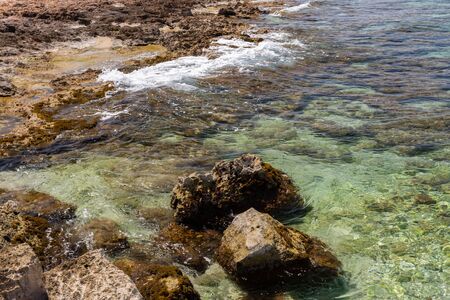 Ostuni, Brindisi, Puglia. Rosa Marina. Fantastic view of the clear waters of the Adriatic Sea.の写真素材