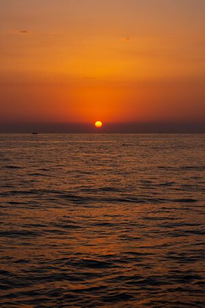 Adriatic sea. Ostuni, Puglia. Sunrise. Renowned seaside resort located in the heart of Salento. This stretch of coast is punctuated by a series of rocky beachesの写真素材