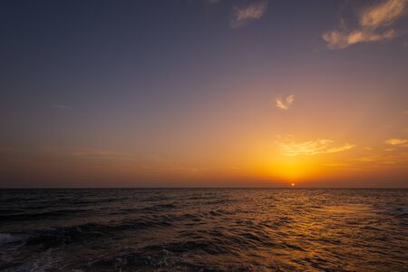 Adriatic sea. Ostuni, Puglia. Sunrise. Renowned seaside resort located in the heart of Salento. This stretch of coast is punctuated by a series of rocky beachesの写真素材