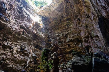 Caves of Castellana, Puglia, Italy. They rise less than two kilometers from the town in the south-eastern Murge to 330 masl limestone plateau formed in the upper Cretaceous.の写真素材