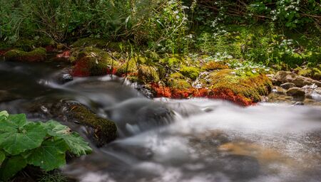 Borrello, Chieti, Abruzzo. The Falls of the Verde. Summer landscape.の写真素材