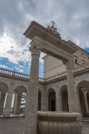 The Abbey of Montecassino. Is a Benedictine monastery located on the summit of Montecassino, in Lazio.のeditorial素材