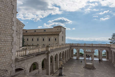 The Abbey of Montecassino. Is a Benedictine monastery located on the summit of Montecassino, in Lazio.のeditorial素材