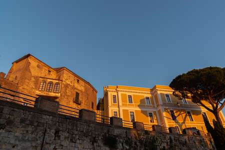 Teano, Caserta, Campania. Town of pre-Roman origins, located on the slopes of the volcanic massif of Roccamonfina. View of the historic center.のeditorial素材