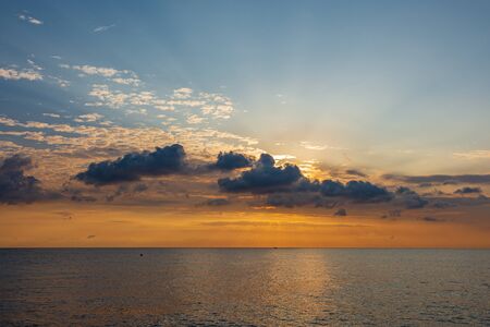 Adriatic sea. Ostuni, Puglia. Sunrise. Renowned seaside resort located in the heart of Salento. This stretch of coast is punctuated by a series of rocky beachesの写真素材