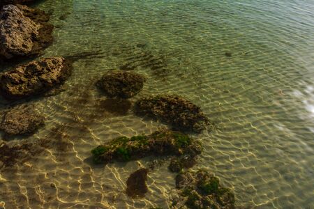 Ostuni, Brindisi, Puglia. Fantastic view of the clear and clear waters and of the wonderful coasts of the Adriatic sea.の写真素材