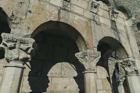 Isernia, Molise. The "Fraternal Fountain" is an elegant public fountain, as well as a symbol, of the city of Isernia.の写真素材