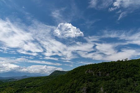 Molise landscape seen from village of Carpinone.の写真素材