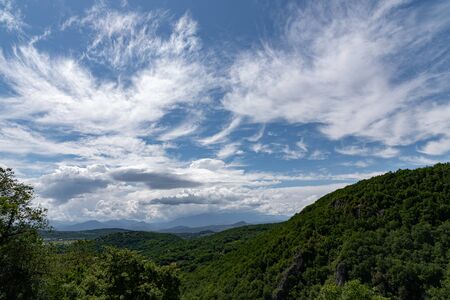 Molise landscape seen from village of Carpinone.の写真素材