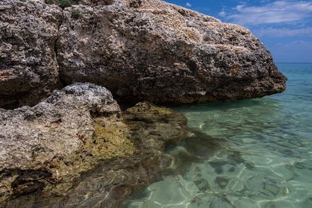 Ostuni, Brindisi, Puglia. Rosa Marina. Fantastic view of the clear waters of the Adriatic Sea.の写真素材