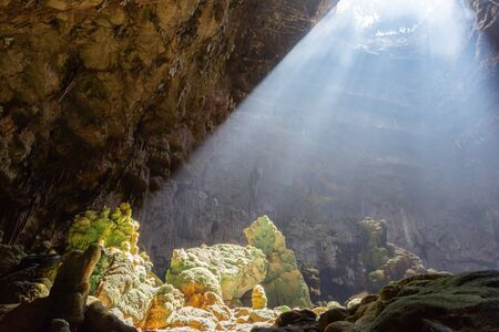 Caves of Castellana, Puglia, Italy. They rise less than two kilometers from the town in the south-eastern Murge to 330 masl limestone plateau formed in the upper Cretaceous.の写真素材