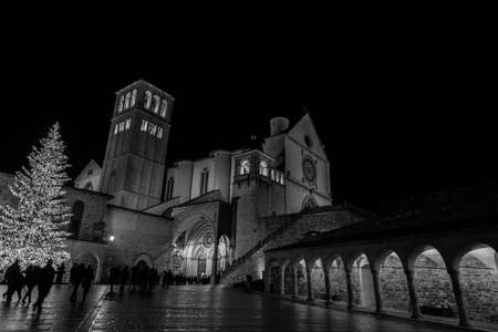 Assisi, Umbria, Perugia, the Basilica of San Francesco. The Upper Church. Viewのeditorial素材