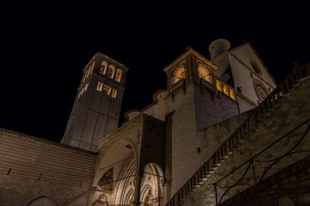 Assisi, Umbria, Perugia, the Basilica of San Francesco. The Upper Church. Viewのeditorial素材