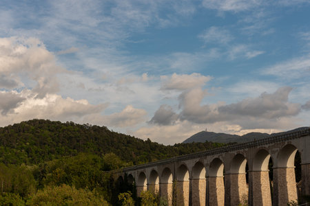 Isernia, Molise, Italy. Santo Spirito railway bridge. Viewの写真素材