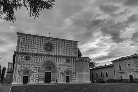 L'Aquila, Abruzzo, Basilica of Santa Maria di Collemaggio, a religious symbol of the city, dating...