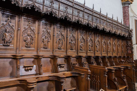 Aosta, Italy. Collegiate Church of the Santissimi Pietro and Orsoの写真素材