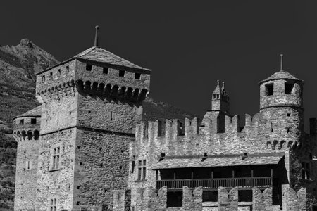 Valle d'Aosta. The medieval castle of Fenis