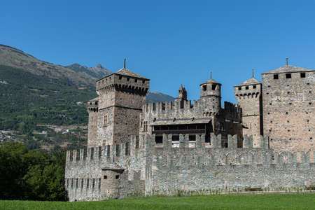 Valle d'Aosta. The medieval castle of Fenisのeditorial素材