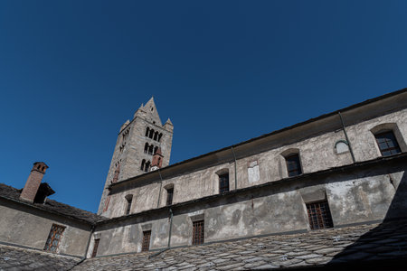 Aosta, Italy. Collegiate Church of the Santissimi Pietro and Orsoの写真素材