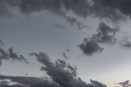 Clouds in the sky. The wonderful spectacle of a sky full of clouds. Depth and three-dimensionality...