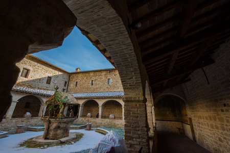 Assisi, church of San Damiano. The Church of San Damiano, is the place where St. Clare died and where St. Francis found the conversion.の写真素材
