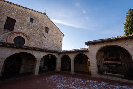 Assisi, church of San Damiano. The Church of San Damiano, is the place where St. Clare died and where St. Francis found the conversion.の写真素材